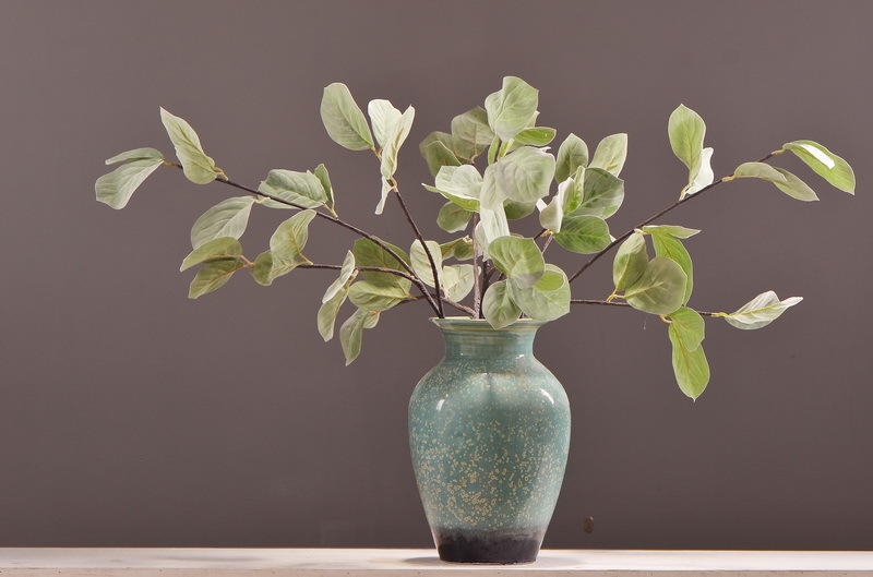 Factory direct sales of artificial leaves, wholesale of flocking artificial paulownia leaves, flower arrangement leaf materials, photography props, artificial green plants pic 15