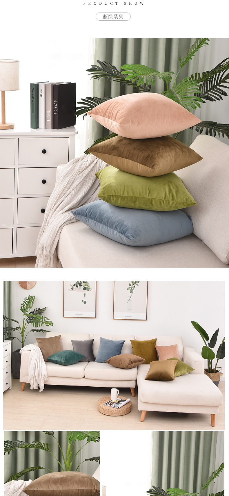 Wholesale of Nordic throw pillows, square cushions, sofa cushions, rectangular backrest cushions for the living room, and velvet throw pillow covers pic 2