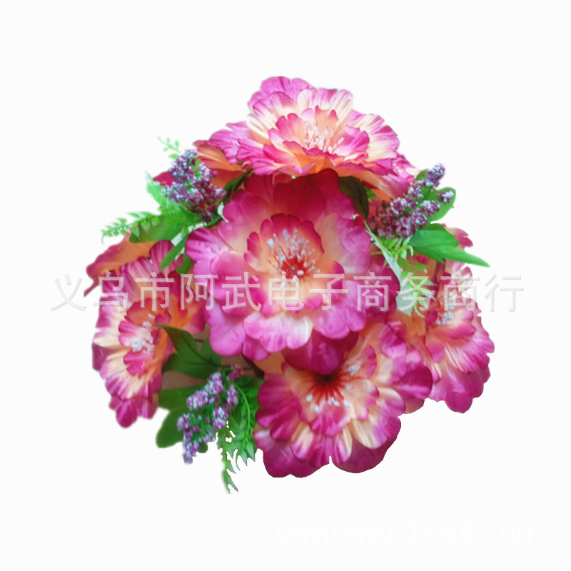 Artificial peonies and hibiscus flowers are cheap, beautiful and elegant. Artificial flower headbands and flower-matched home decorations for the living room pic 3