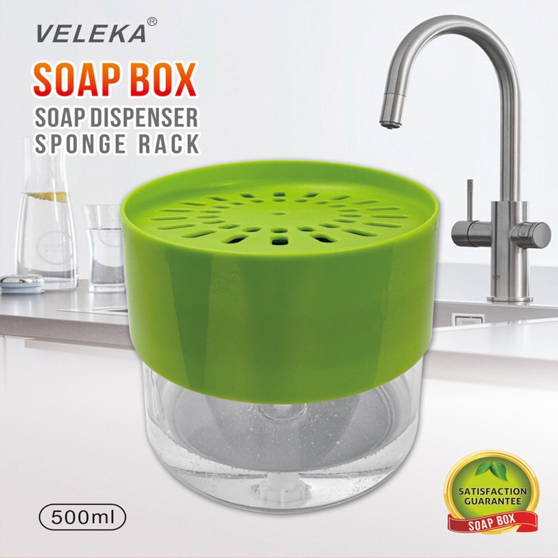 Press the sponge soap dispenser with a 500ML scouring pad dispensing box pic 1