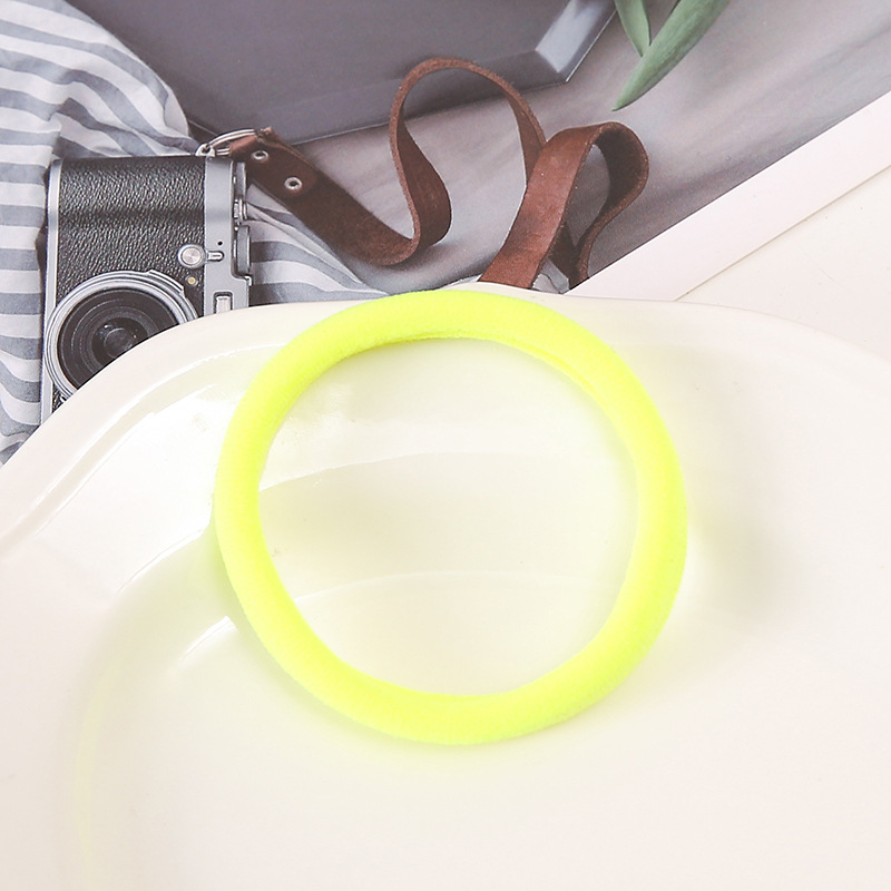 Wholesale of large colored towel loops, seamless adult rubber bands, high-elasticity ponytail tie, hair bands, headwear and hair ties pic 26