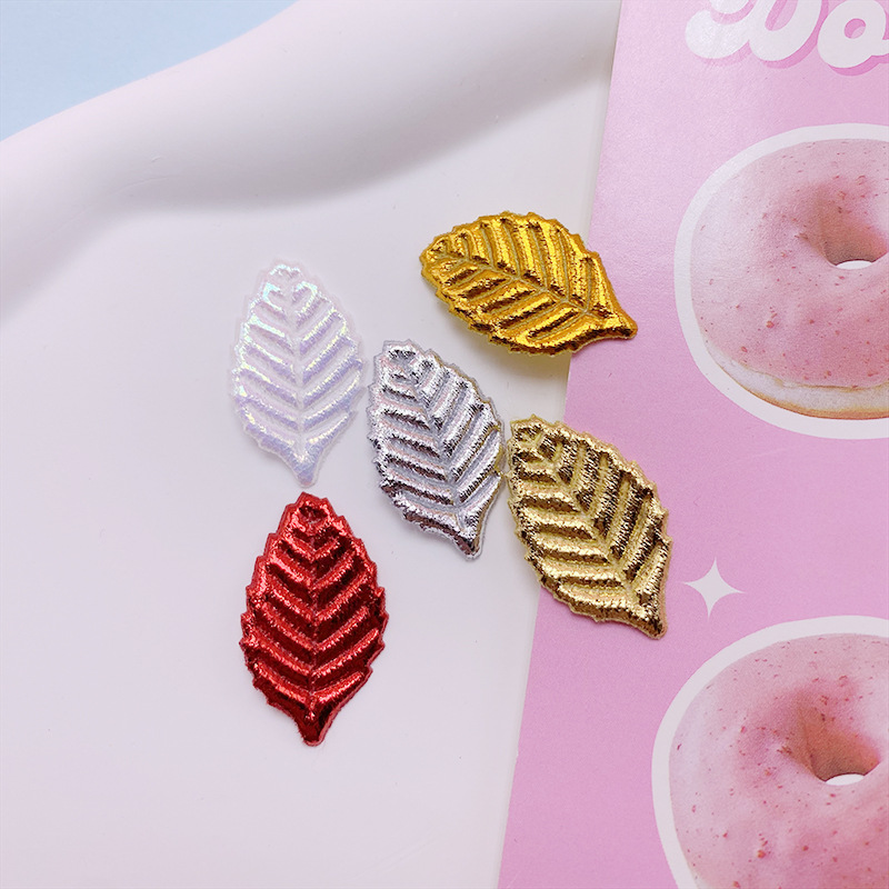 仿真植物配件 数脂材料装饰树叶 手感仿真叶子头饰发夹装饰现货详情6