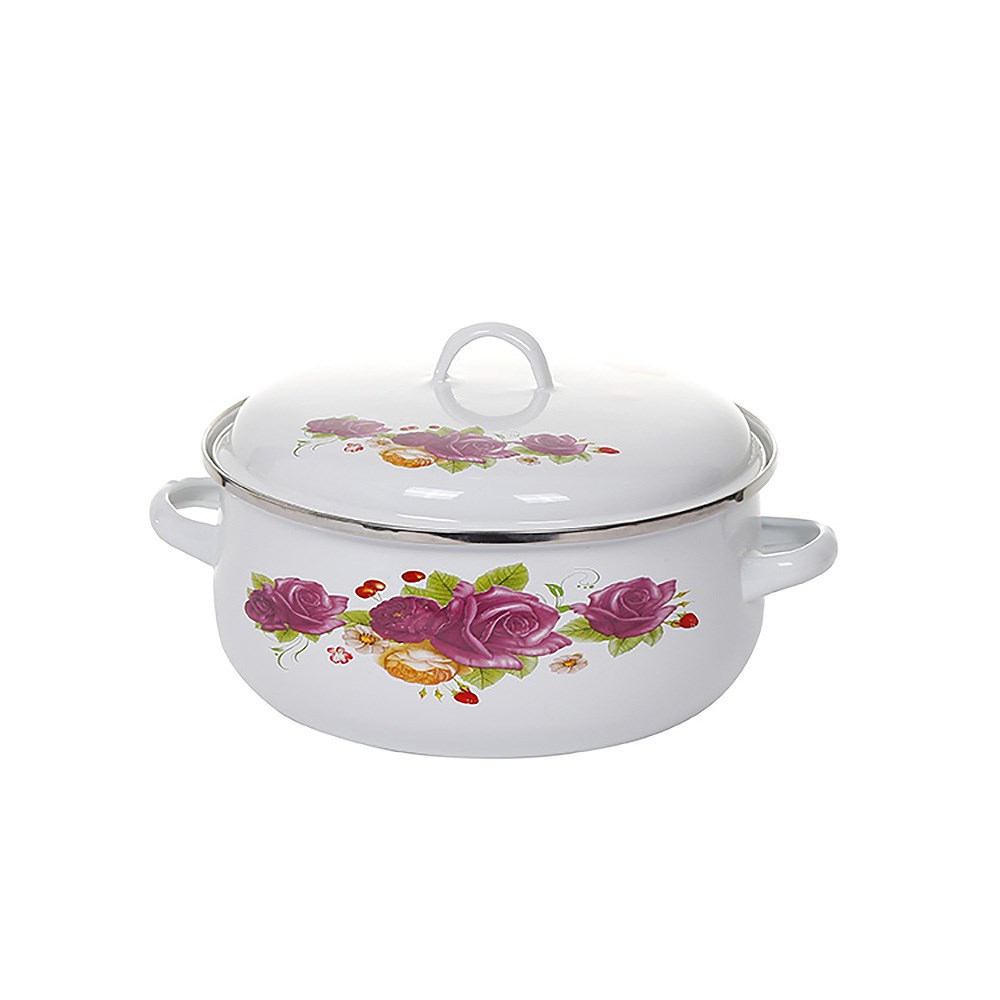 Factory direct sales of five-piece enamel cookware set, soup pot set, double-ear enamel pot lid pic 4