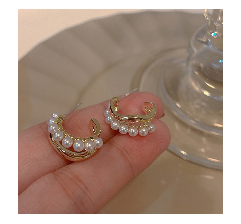 S925银针法式复古珍珠耳环高级感批发新款纯银耳钉小众百搭耳饰女详情27
