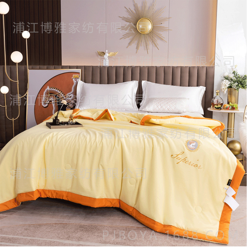 New modern and simple solid-color soybean fiber summer cooling quilts, washed cotton quilts, gift single and double air-conditioned quilts wholesale pic 8