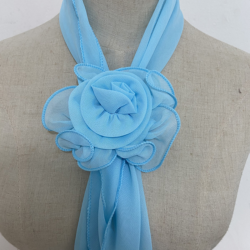 Spring and summer new long rose silk scarf for women square dance aunts, solid color decorative scarf, Douyin Kuaishou supply pic 11
