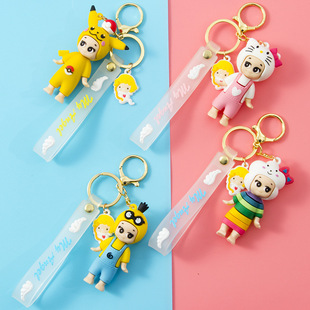 创意可爱卡通软胶宇航员钥匙扣太空人汽车钥匙链情侣包挂件小礼品详情24