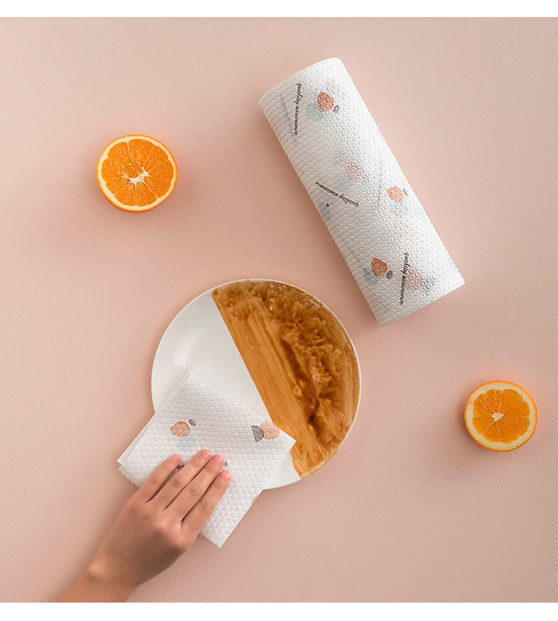 Non-stick kitchen printed lazy cloth, dry and wet dual-purpose household cloth, disposable non-woven fabric manufacturer wholesale pic 5