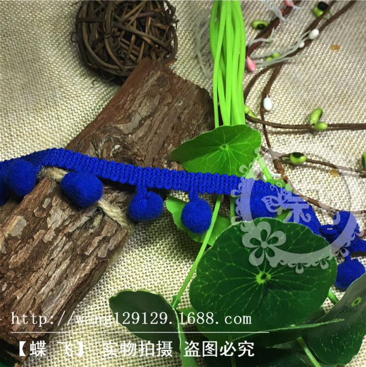 35个色现货供应1.3cm中直角毛球花边服装辅料三角球DIY手工花边辅料毛球详情45