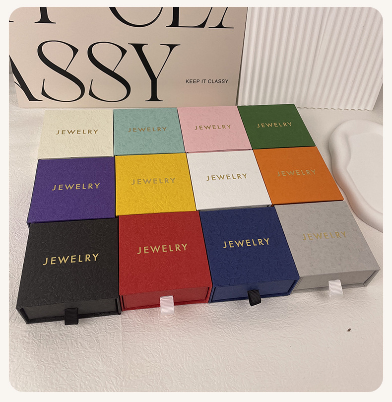 抽屉首饰盒戒指包装盒耳钉包装盒首饰盒包装抽拉式盒子抽屉首饰盒详情11