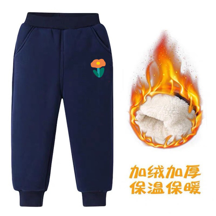 女童加绒裤子男童棉裤秋冬季加厚一体绒保暖外穿儿童休闲运动卫裤详情20