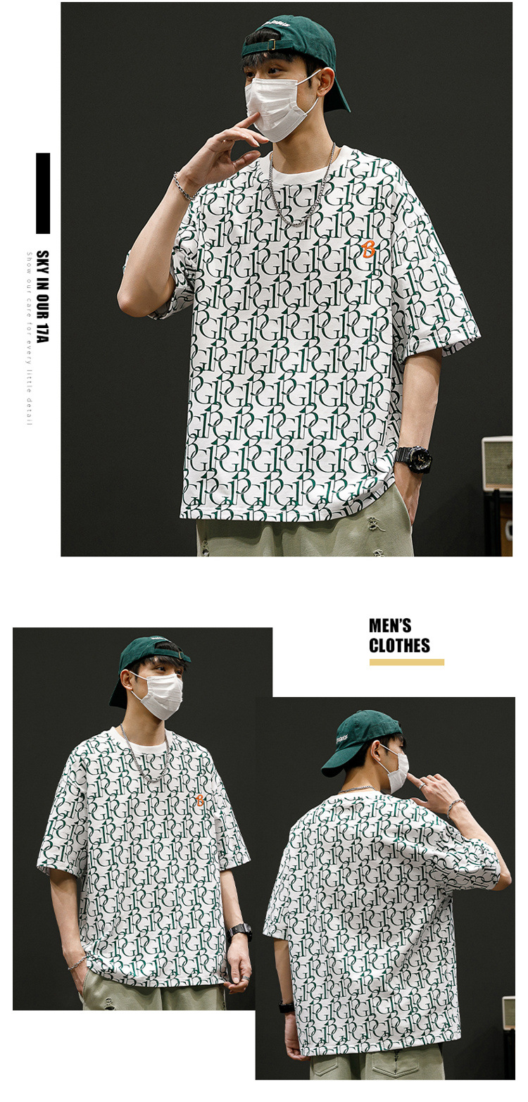 New summer round-neck plus-size American retro ice silk cotton half-sleeved T-shirt for men pic 37