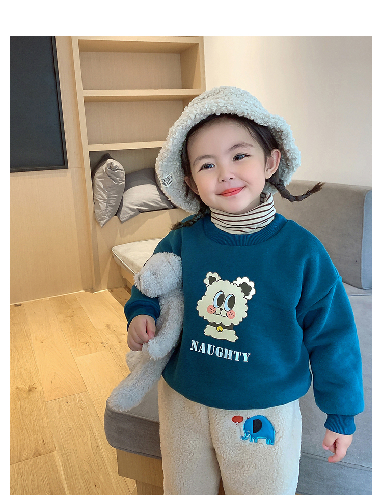 儿童加绒卫衣女童冬季2022新款秋冬韩版百搭上衣小童洋气宝宝冬装详情31