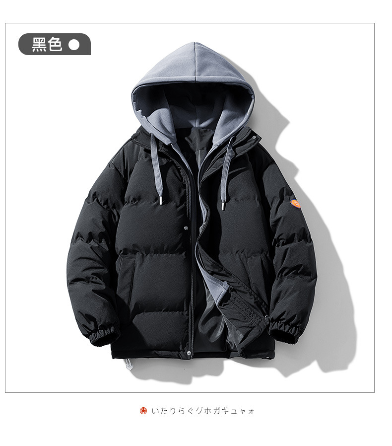 Wholesale of new and trendy winter cotton-padded jackets for men, including two thick cotton-padded jackets with hats and warm couple coats pic 15