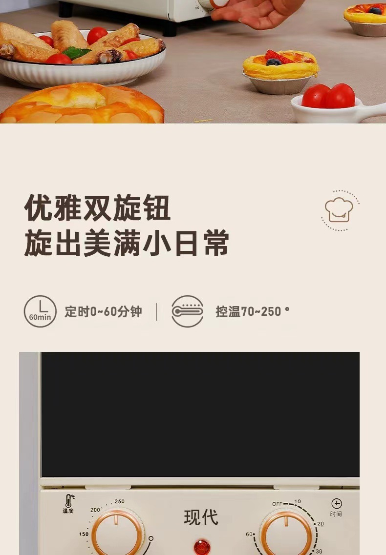 家用电烤箱15L大容量面包机跨境英文蛋糕机多功能电烤炉厂家直销详情3