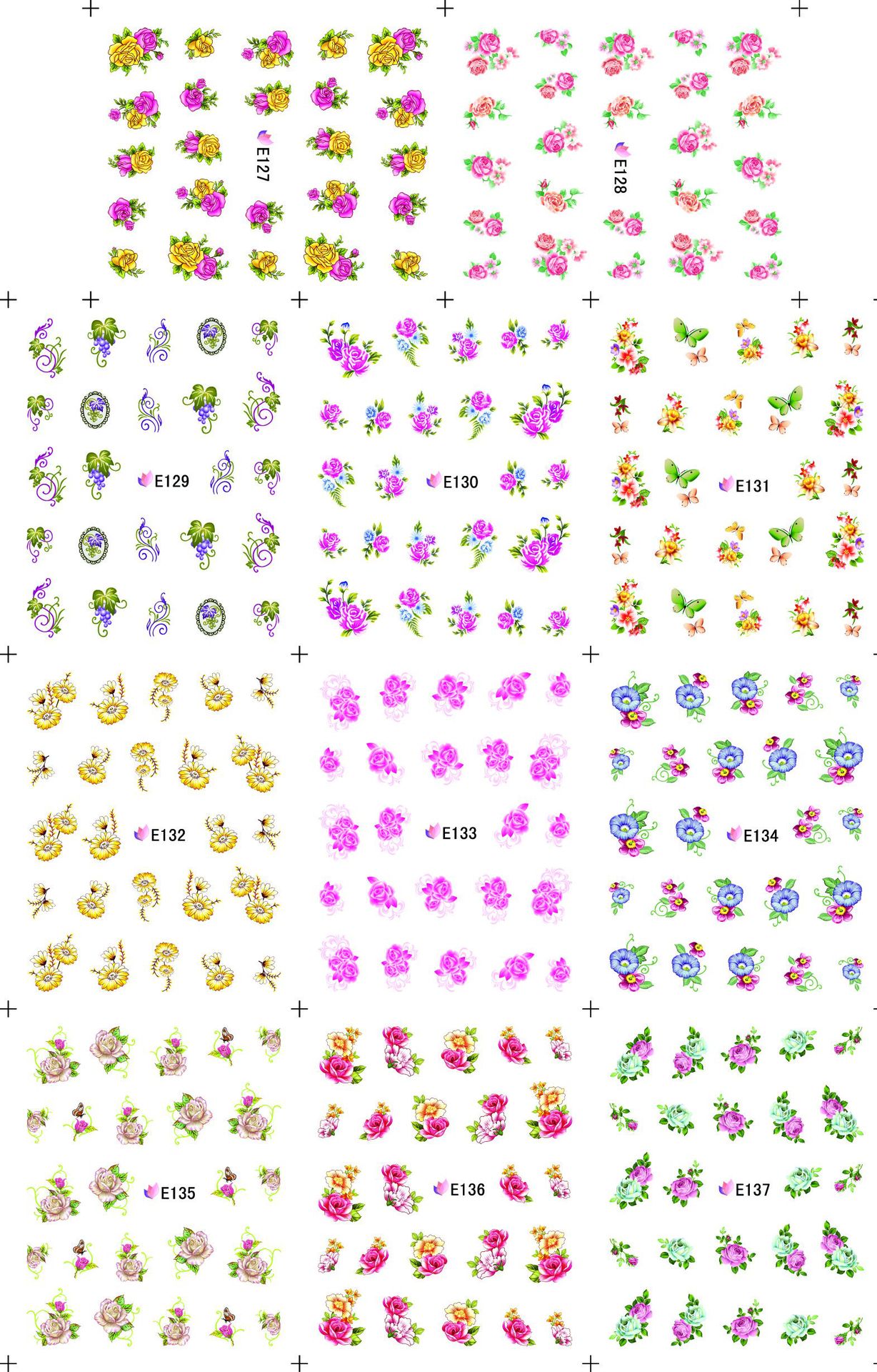 New Japanese and Korean 3D Halloween flower and plant nail stickers E001-159 large sheets pic 14