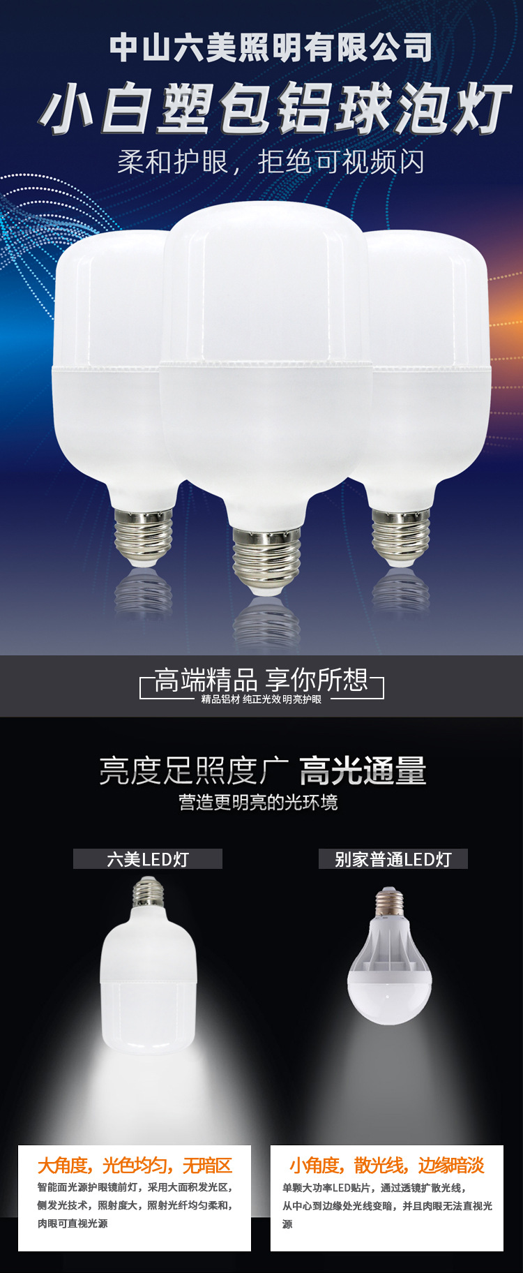 led灯泡e27螺口T泡 高富帅灯泡 led节能家用灯泡 螺旋应急球泡灯详情5