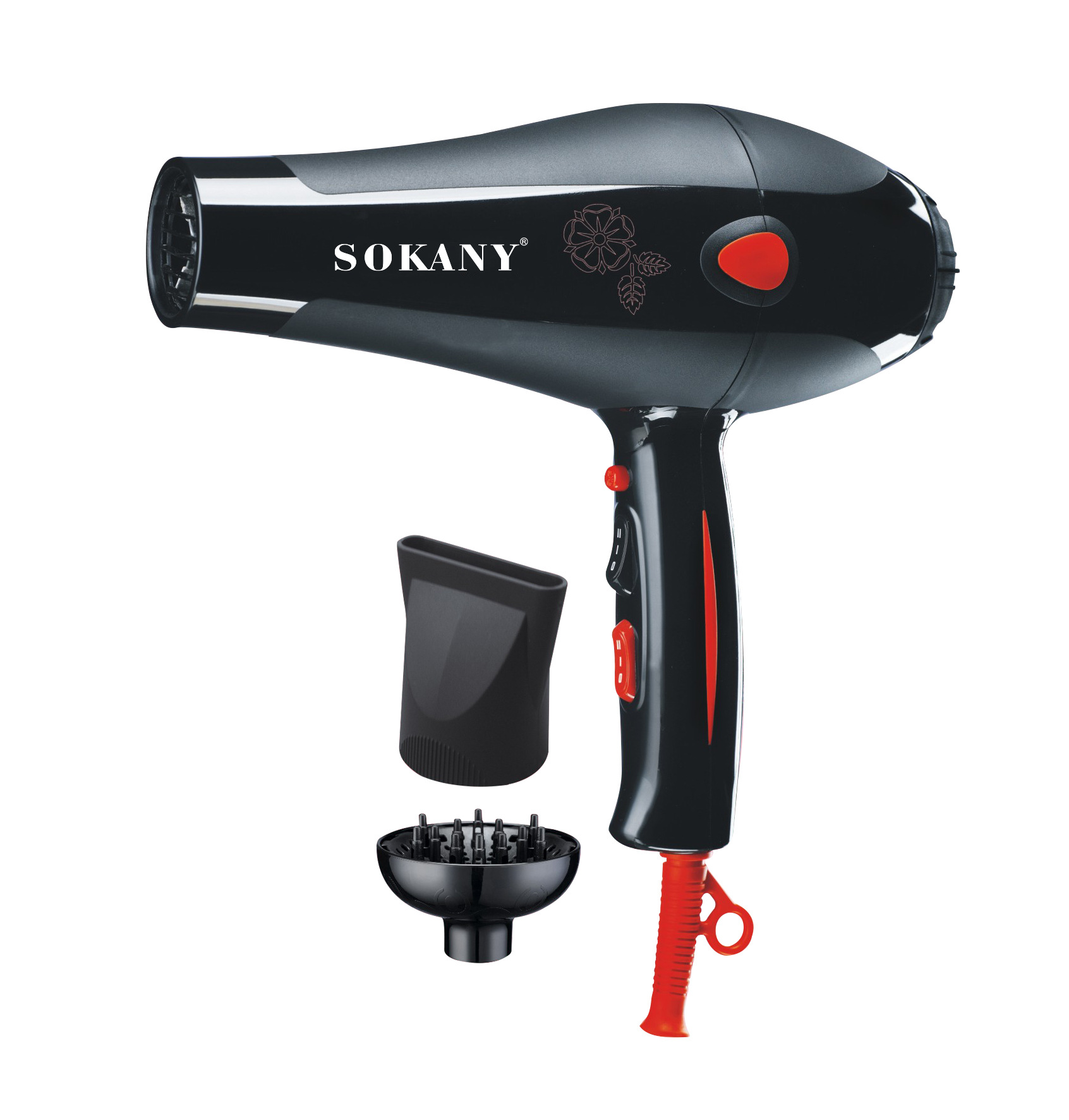 Cross-border foreign trade SOKANY5506 Hair Dryer 2400W Household multi-functional Hair Dryer, portable for dormitory travel, high power pic 3
