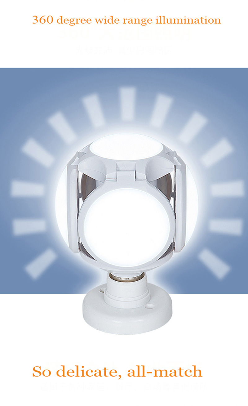 Factory direct sales of LED football lamp e27 ultra-bright constant current foldable bulb 40W, new type of folding ball bulb for export pic 9