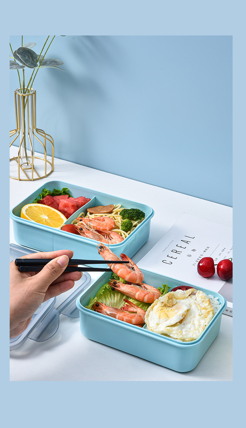 大容量长方形便当盒学生分格午饭盒简约便携保温饭盒可微波炉加热详情12