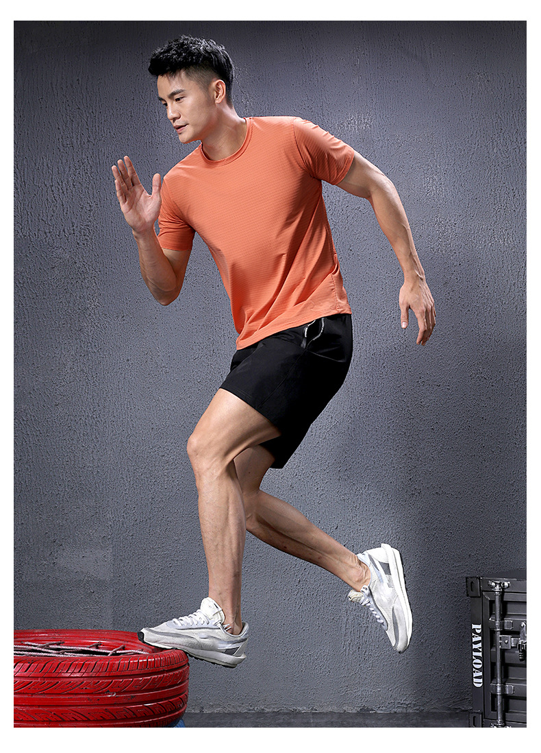 Summer Popfei sports T-shirts for men, ice silk quick-drying clothes, fitness wear, running training, outdoor short-sleeved shirts, in stock for wholesale pic 25