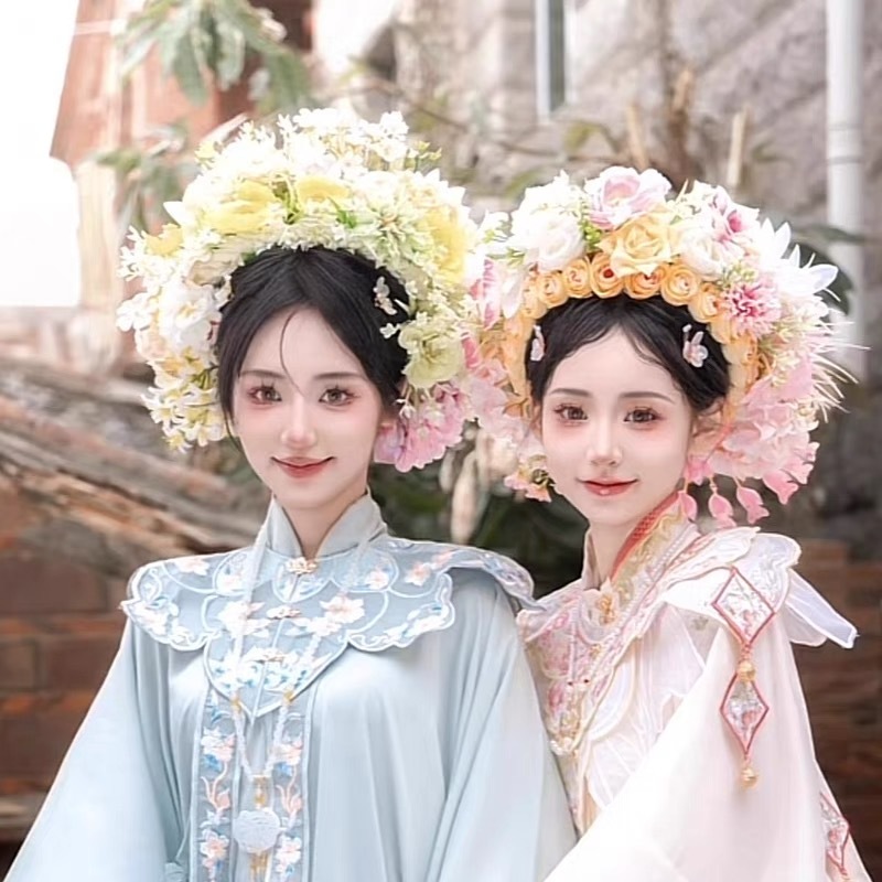 福建泉州浔埔女簪花头饰民族风花围高颜值爆款仿真花泉州簪花新款详情7