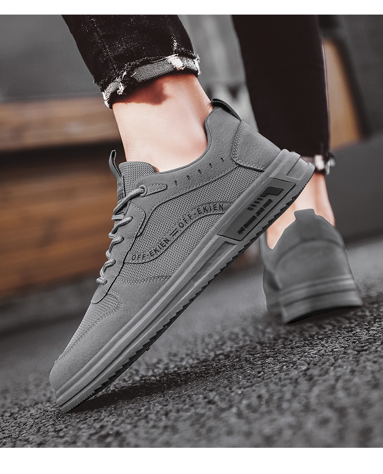 简约青年网布板鞋平底透气休闲运动鞋春夏季低帮系带百搭男鞋新款详情22