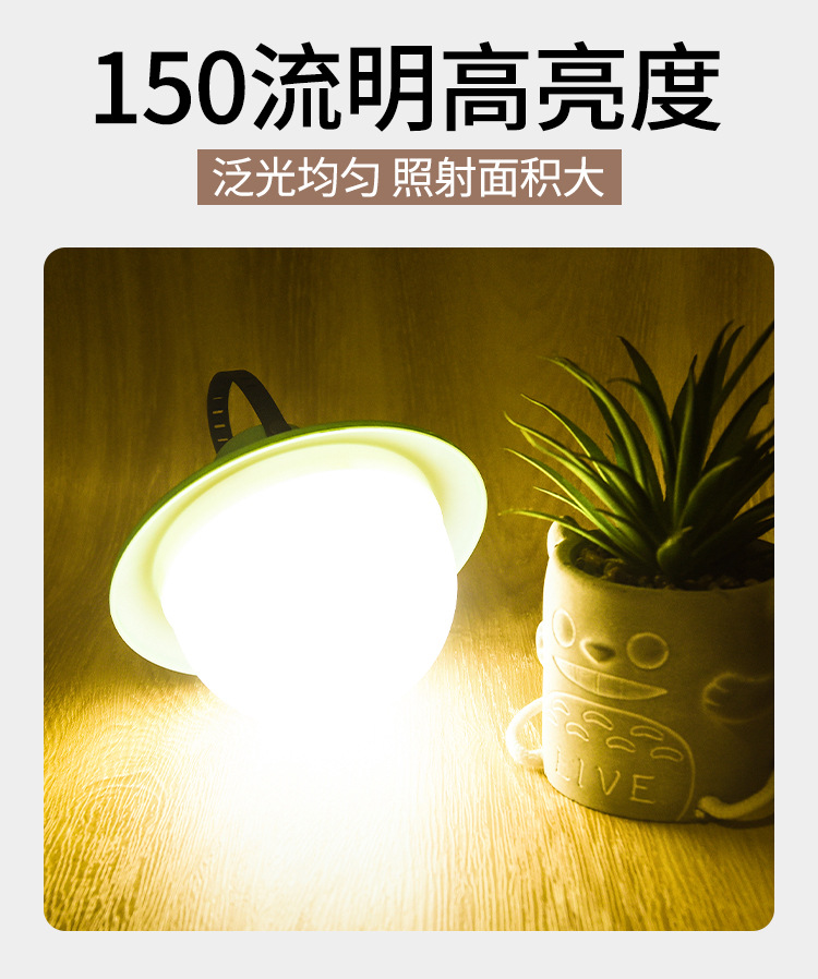 New type of bulb camping lamp, flying saucer bulb camping lamp, spherical camping lamp, straw hat camping lamp, bulb outdoor lamp pic 4