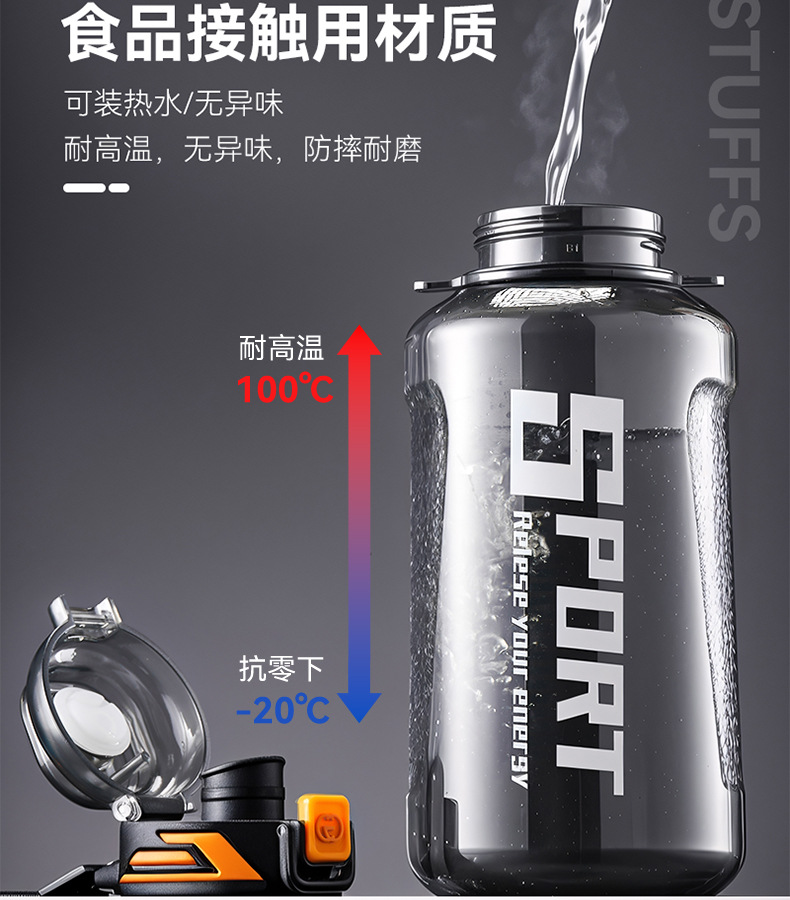 新款夏季户外大容量水壶男女运动健身水杯耐高温吸管杯带盖吨吨桶详情4