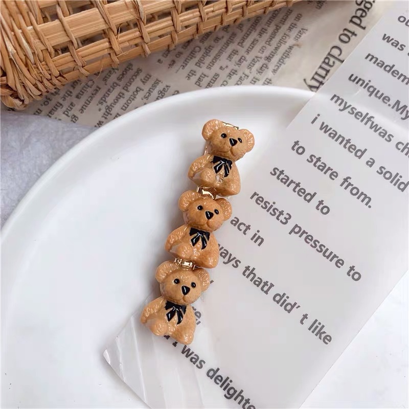 Little bear hair clips, cute Korean side straight clips, Japanese bangs clips, BB clips, side clips, gentle summer girls pic 7