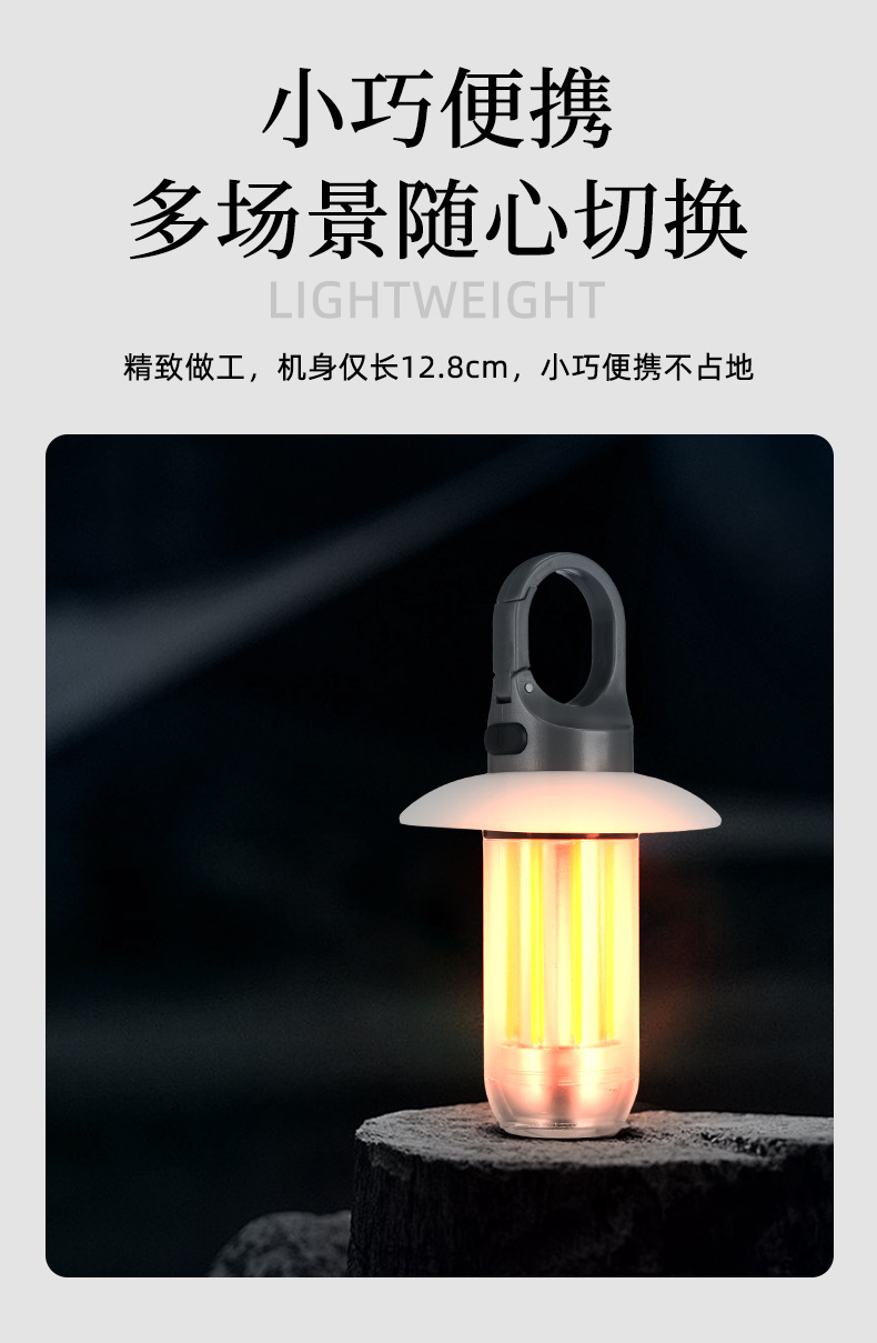 新款便携多功能露营灯 双光源二合一手电筒 户外氛围帐篷灯野营灯详情3