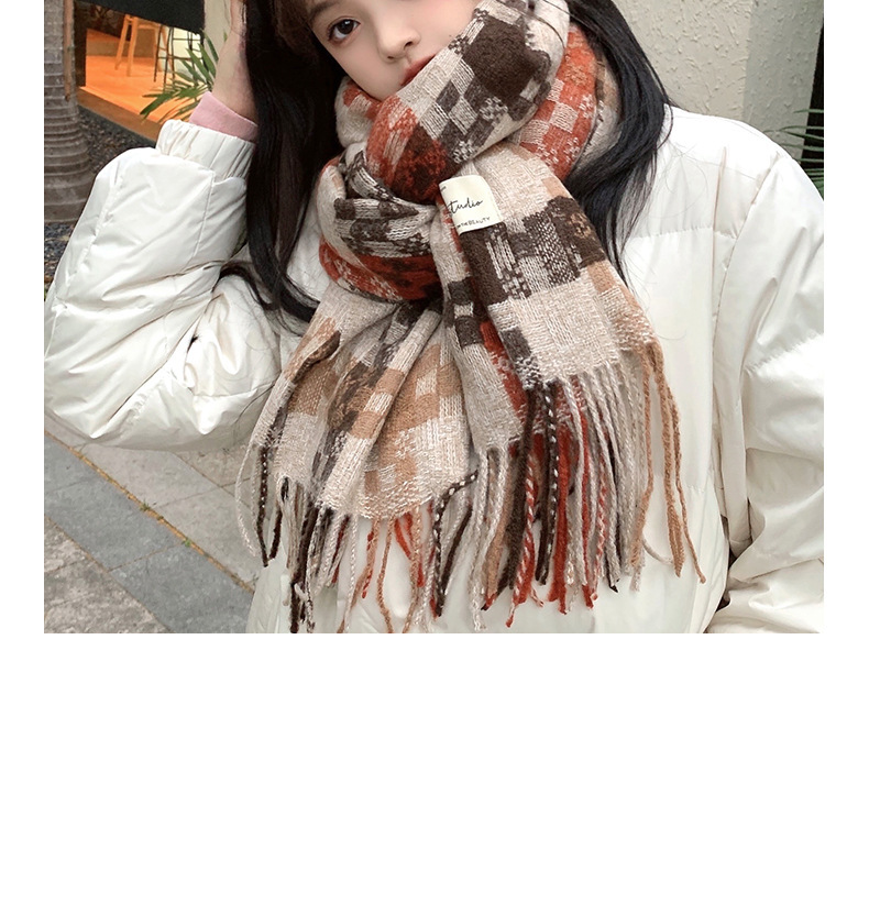 2024新品秋冬氛围感格纹流苏保暖围巾男女情侣加厚长款围脖礼物详情20