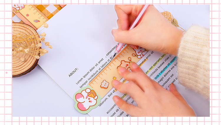 可爱卡通直尺创意ins风15厘米学生用男生女生学习用测量绘画尺子详情10