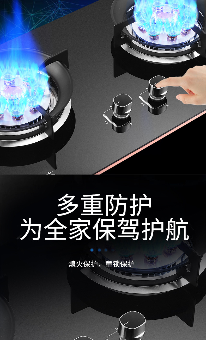 燃气灶家用厨卫双九腔猛火灶台嵌两用天然气液化气双灶煤气灶批发详情12