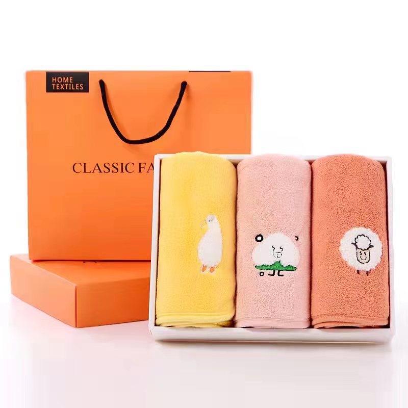Futian coral fleece towel, cute animal soft absorbent bath towel, baby cover blanket, available in gift box, factory direct sales pic 3
