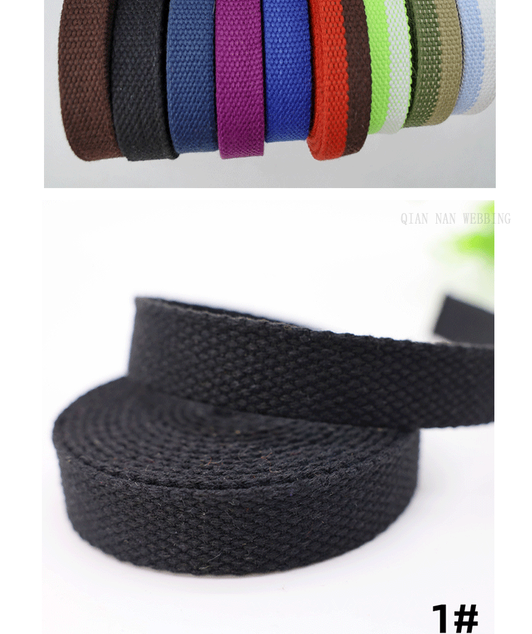 Factory direct supply of 18-20MM wide thickened cotton woven straps, canvas bag straps, hand shoulder straps, waist belts, binding straps and accessories pic 3