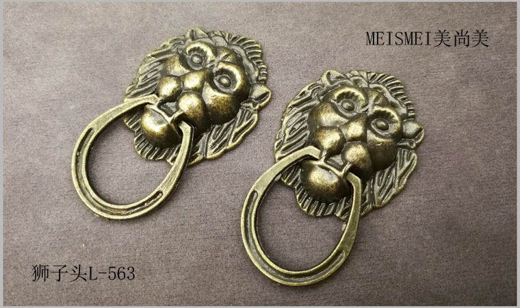 29*48mm alloy door handle, antique bronze lion head handle, cabinet door handle, home decoration hardware handle pic 8