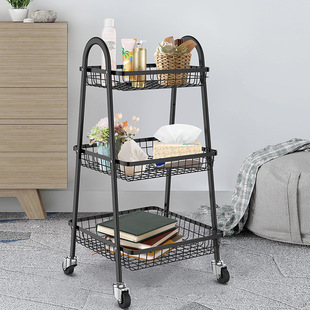 Mobile trolley, floor-standing, multi-level kitchen storage trolley, living room snack storage trolley, bathroom storage rack pic 6