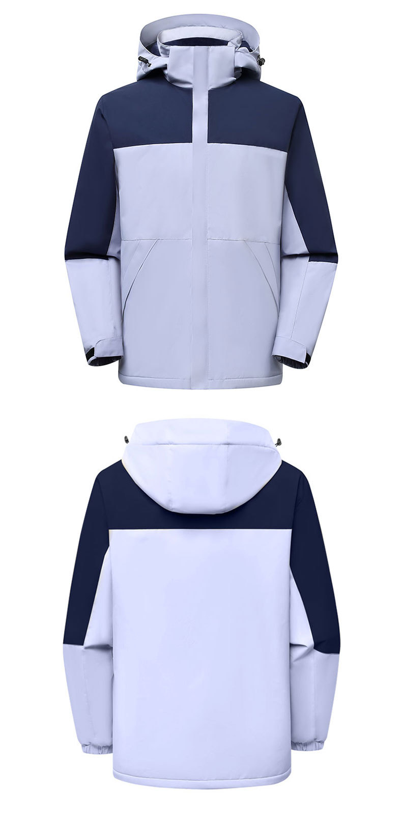 冬季一体冲锋衣工作服定 制logo加绒保暖刺绣户外团体活动服制图详情6