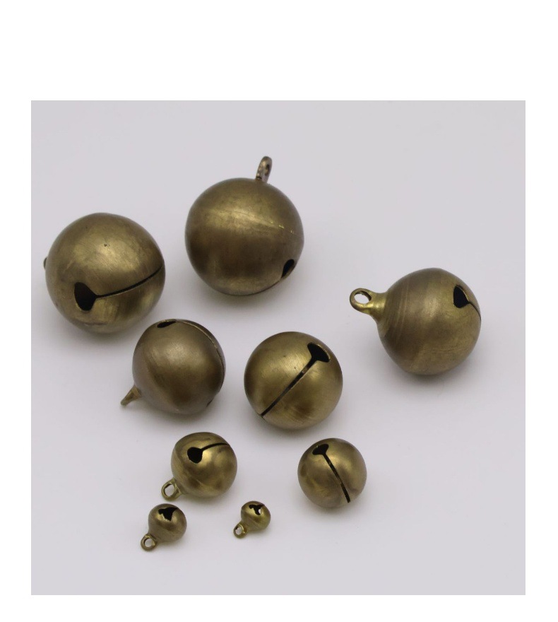 复古纯色电镀铜铃铛 一字开口宠物铃铛 圣诞节装饰用品 铜胚色铜材质 螺母固定 结实耐用详情7