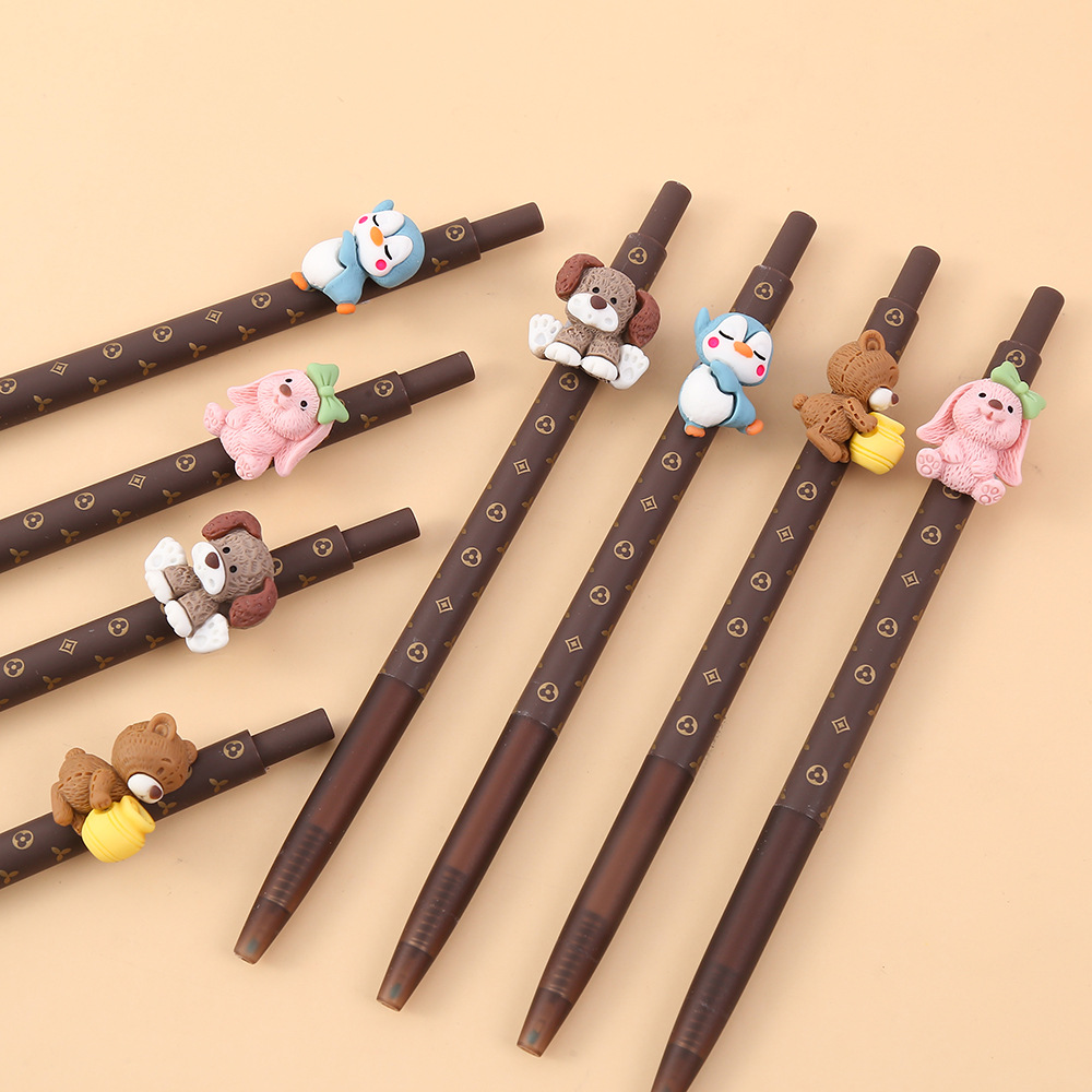 Zhongfan Box set Trendy pet Press Gel Pen 0.05m Cartoon Card Love Signature Pen, a pen for primary school students to write and take exams pic 5
