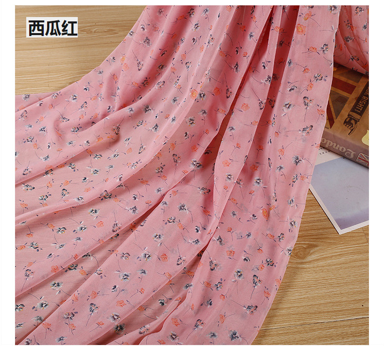 New small floral printed fabric, beach towels, silk scarves, printed fabric, polyester woven floral chiffon, in stock pic 48