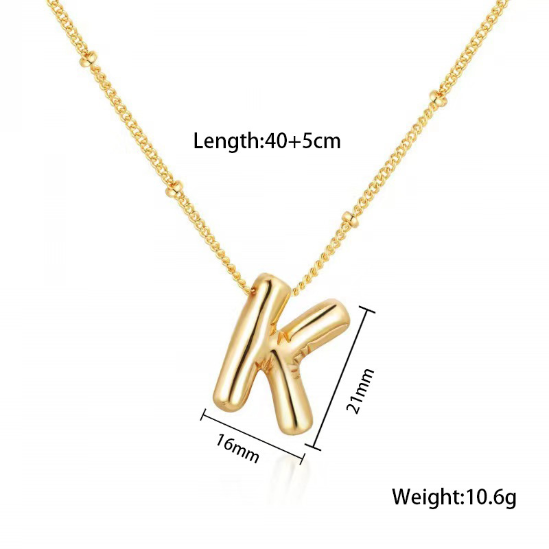 臻茫跨境钛钢网红爆款好看不锈钢项链常规派对气球字母吊坠项链女详情14