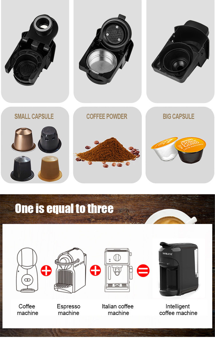 Cross-border foreign trade SOKANY516 Italian capsule coffee machine Portable office small household coffee pot pic 3