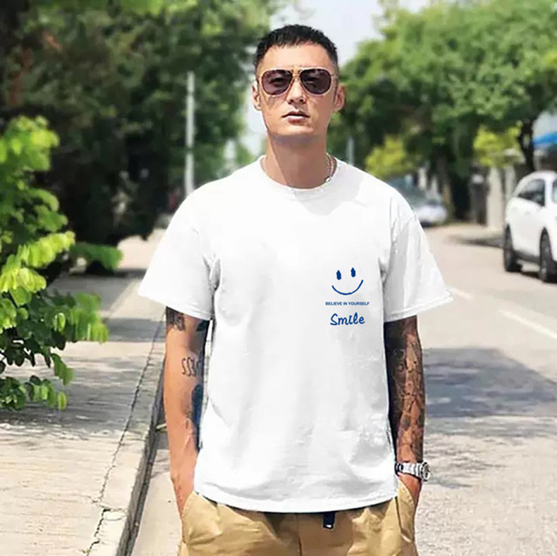 新款夏季男士短袖t恤男学生棉T恤夏装圆领半袖青年打底衫ins潮牌详情4