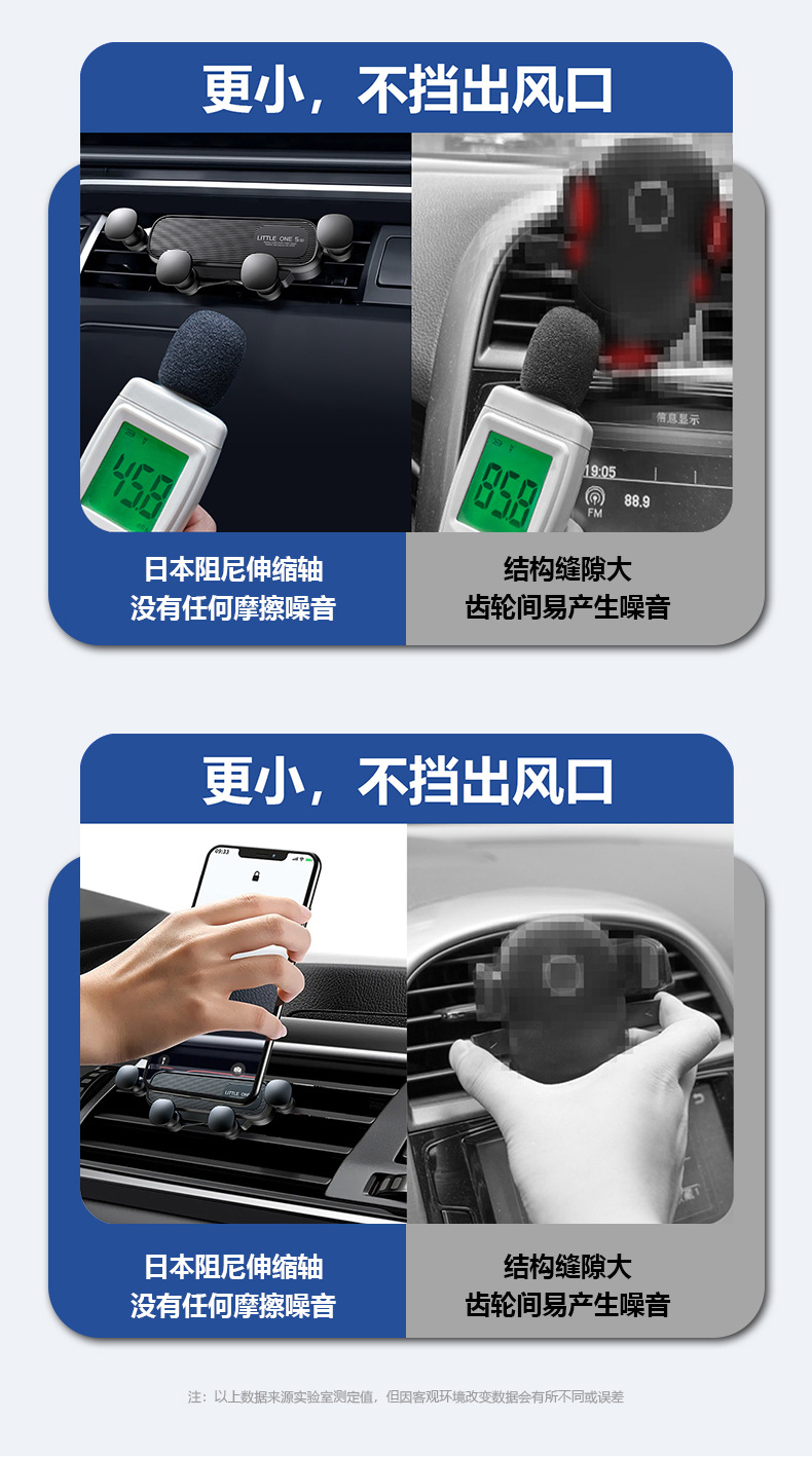 抖音新款车载手机支架车载出风口导航汽车重力隐形伸缩固定支架详情4