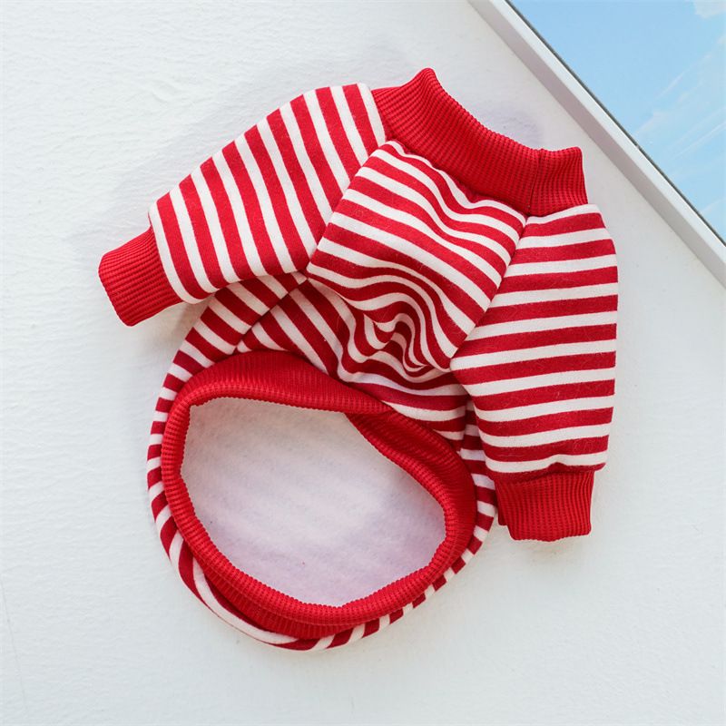 Pet autumn and winter warm striped sweatshirts, Teddy bichon Frise dog and cat clothes, small and medium-sized dog manufacturer wholesale supplies pic 17