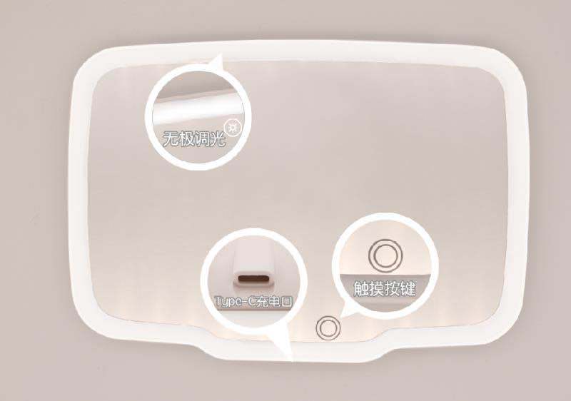 Car makeup mirror, car sun visor mirror with light, supplementary lighting, beauty and makeup touch, car led makeup mirror pic 5