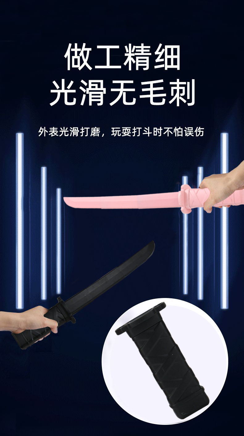 The new Sanrio retractable samurai sword medium-sized dual electronic flashing cartoon anime toy is a cool gadget for children pic 4