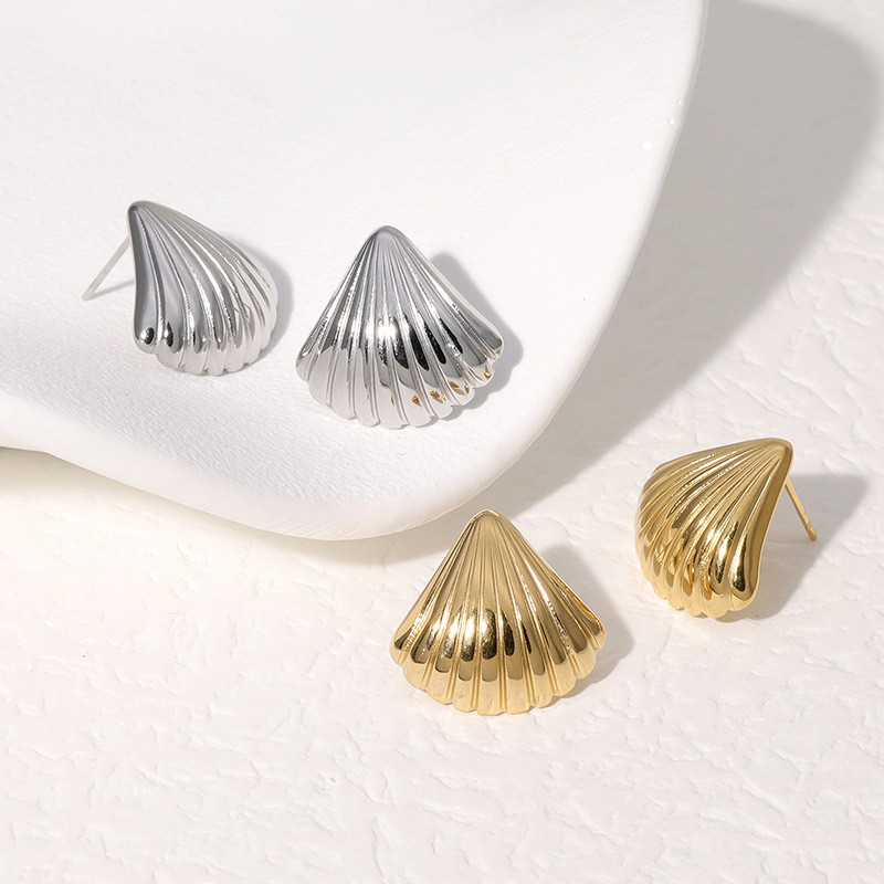 跨境欧美钛钢耳钉女不掉色简约高级感冷淡风耳饰金属感不锈钢耳钉详情27